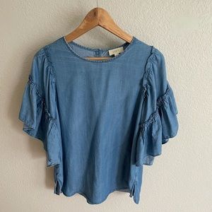Loft - blue Jean colored blouse size small